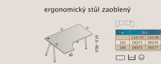 Kancelářský nábytek VLABO OFFICE Delta - ergonomický stůl zaoblený