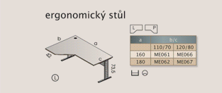 Kancelářský nábytek VLABO OFFICE Metal - ergonomický stůl